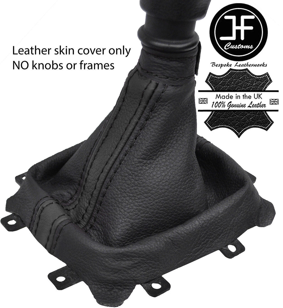 BLACK & BLACK STRIPE TOP GRAIN LEATHER GEAR GAITER FOR KIA CEE'D CEED 2006-2012