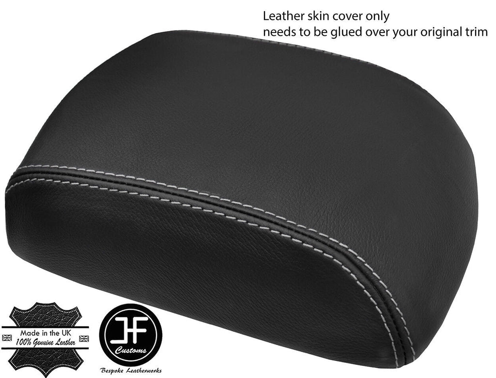 GREY STITCHING TOP GRAIN LEATHER ARMREST LID COVER FOR TOYOTA HILUX 2006-2016