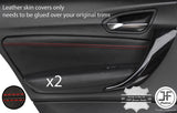 RED STITCH 2X REAR DOOR CARD TRIM LEATHER COVERS FOR BMW F20 11-17 5 DOOR