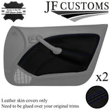 D BLUE STITCH LEATHER 2X FRONT DOOR CARD TRIM COVER FOR ROVER 45 MG ZS 99-05