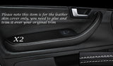 WHITE STITCH 2X FRONT DOOR HANDLE ARMREST COVERS FITS AUDI A4 B7 2004-2008