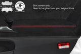 RED STITCH 2X FRONT DOOR ARMREST SUEDE COVERS FITS NISSAN GT-R GTR R35 09-17