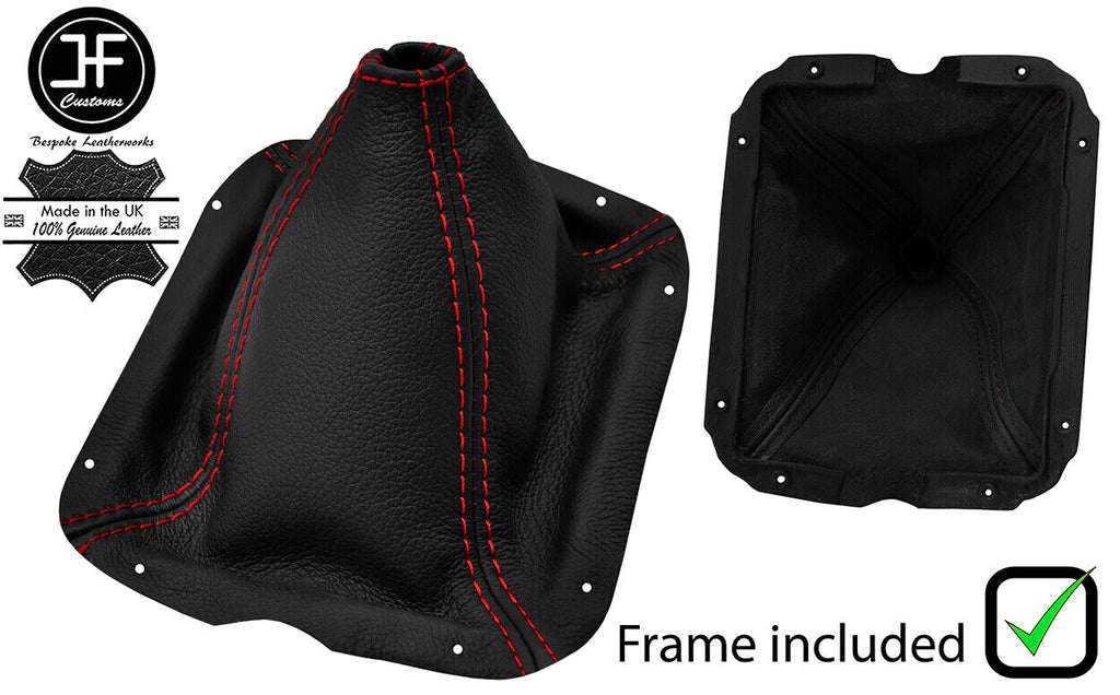 RED STITCH LEATHER MANUAL GEAR GAITER+PLASTIC FRAME FITS ROVER SD1 VITESSE
