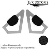 BLACK STITCH SUEDE 2X CONSOLE KNEE PAD TRIM COVERS FOR AUDI TT MK1 1998-2006