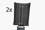 whte stitch FITS CITROEN SAXO 96-04  FRONT SEAT BELT STALK LEATHER COVERS