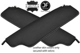 WHITE STITCH 2X REAL LEATHER SUN VISOR COVERS FITS DATSUN 240Z 260Z 280Z 70-78