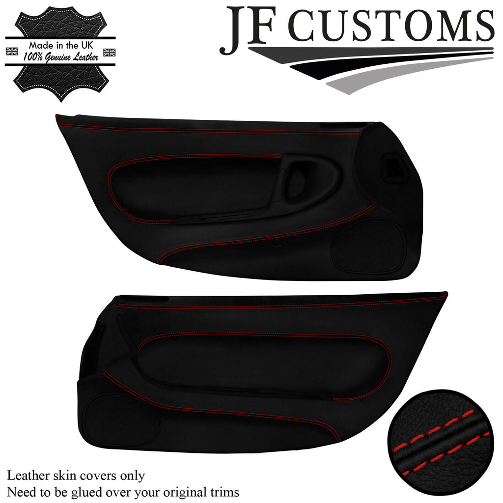 D RED STITCH ITALIAN LEATHER 2XFULL FRONT DOOR COVERS FITS MAZDA RX7 FD3S 92-02