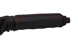 red stitch FITS VW POLO MK2 81-93 HANDBRAKE HANDLE LEATHER COVER ONLY CUSTOM NEW