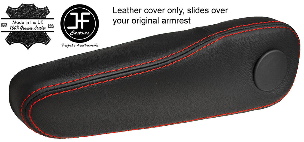 RED STITCH 1X DRIVER SEAT ARMREST LEATHER COVER FITS HONDA JAZZ 2009-2014
