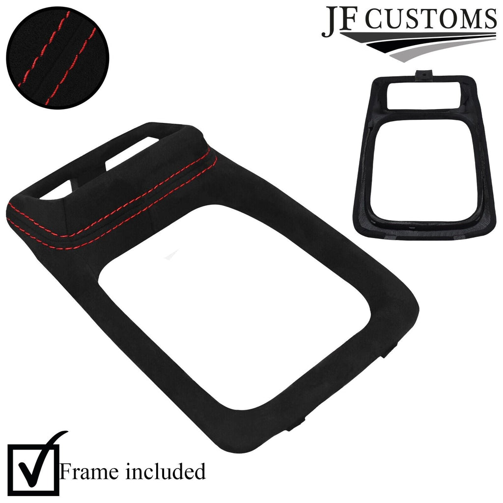 FOR FORD SIERRA COSWORTH RS 4X4 90-92 RED STITCH SUEDE GEAR SURROUND + FRAME