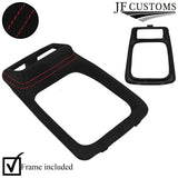 FOR FORD SIERRA COSWORTH RS 4X4 90-92 RED STITCH SUEDE GEAR SURROUND + FRAME