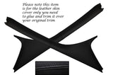 BLACK STITCH 2X WINDSCREEN A PILLARS LEATHER COVERS FITS SMART FORTWO 451 07-14