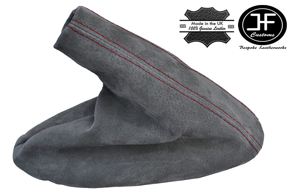 RED STITCH GREY SUEDE HANDBRAKE GAITER BOOT FITS BMW 5 SERIES E39 1995-2003