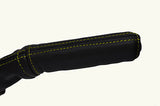 yellow stitching FITS FIAT COUPE 93-00  HANDBRAKE HANDLE LEATHER COVER ONLY