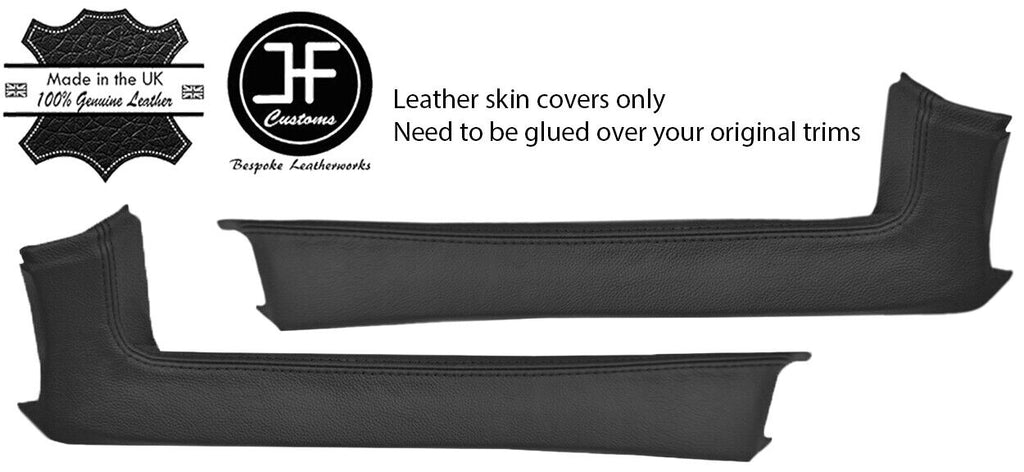 BLACK TOP GRAIN REAL LEATHER 2X A POST PILLAR COVERS FITS CORVETTE 1978-1982