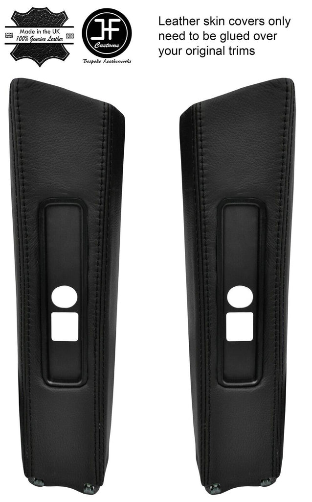 BLACK STITCH 2X B PILLAR LEATHER COVERS FOR PORSCHE CARRERA 996 COUPE 1997-2005