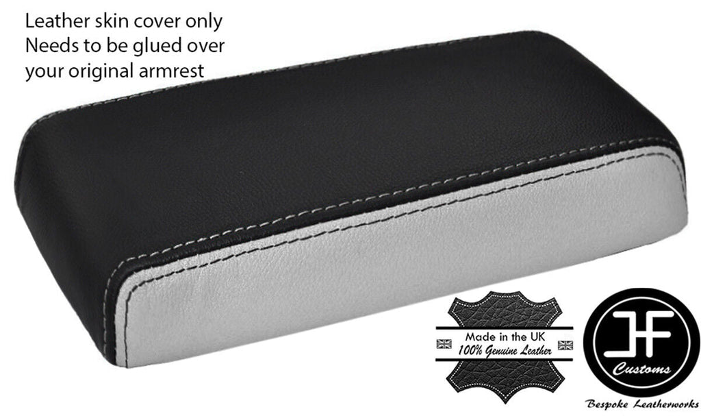 WHITE BLACK FITS DODGE NITRO 2007-2012 REAL LEATHER ARMREST LID COVER ONLY