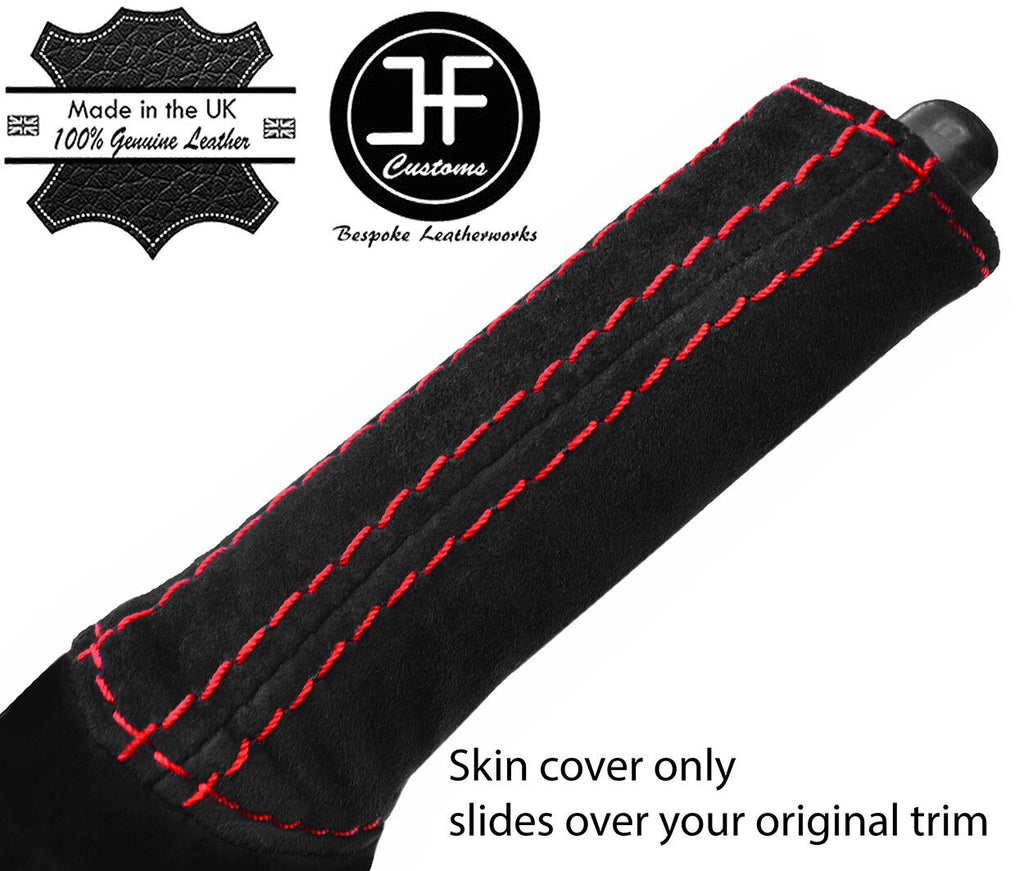 RED STITCHING SUEDE HANDBRAKE HANDLE COVER FOR FORD TRANSIT CONNECT 2002-2009