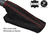 RED STITCHING SUEDE HANDBRAKE GAITER FITS PEUGEOT 508 2011-2017 CUSTOM NEW