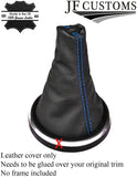 BLUE STITCH LEATHER REPLACEMENT GEAR GAITER FITS FORD FIESTA MK6 FUSION 02-08