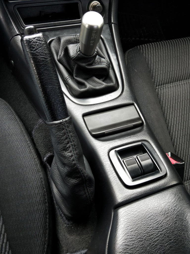 BLACK STITCH LEATHER GEAR GAITER+HANDBRAKE GAITERSET FOR MAZDA MX5 MK2 98-05
