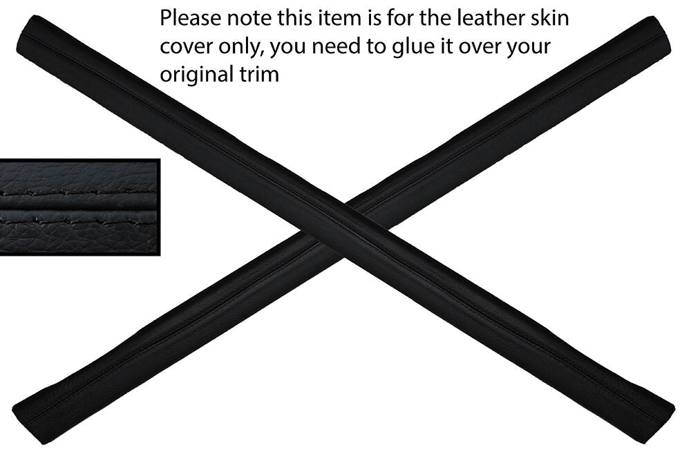 BLACK STITCH 2X FRONT DOOR SILL TRIM SKIN COVERS FITS HONDA CIVIC TYPE R 06-12