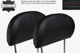 RED STITCHING 2X FRONT HEADREST LEATHER SKIN COVERS FITS MG MGF MGTF 95-05