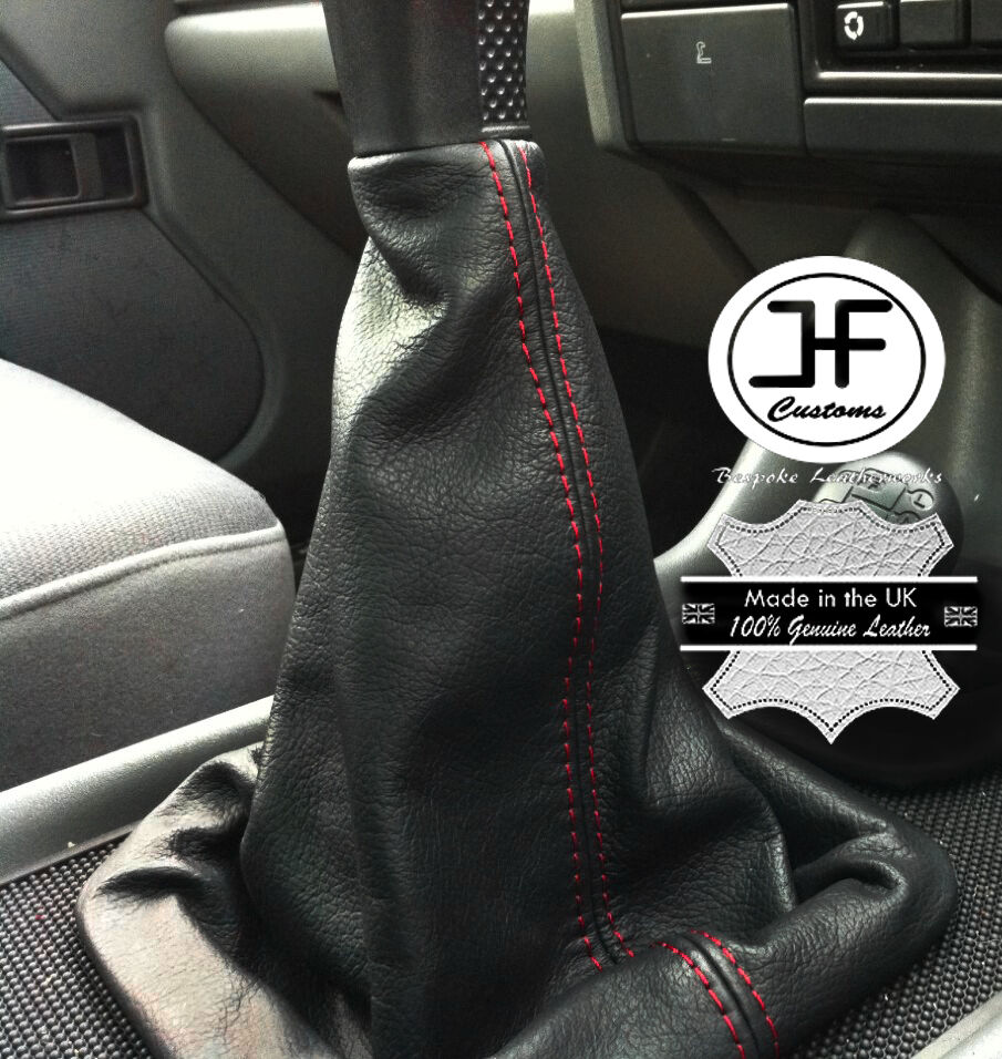 RED  STITCH REAL LEATHER GEAR GAITER FOR LANDROVER DISCOVERY 200TDI 300TDI TD5