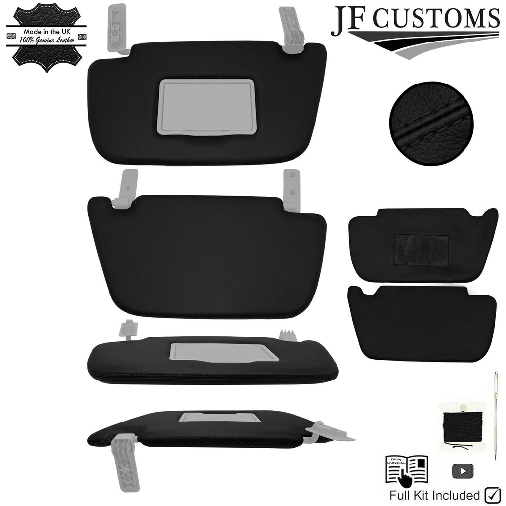 BLACK CROSS STITCH 2X SUN VISOR LEATHER COVERS FOR MERCEDES VANEO W414 02-05