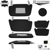 BLACK CROSS STITCH 2X SUN VISOR LEATHER COVERS FOR MERCEDES VANEO W414 02-05