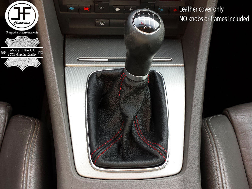 RED STITCHING REAL LEATHER MANUAL GEAR GAITER FITS AUDI A4 B6 2001-2004