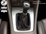 RED STITCHING REAL LEATHER MANUAL GEAR GAITER FITS AUDI A4 B6 2001-2004