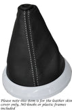 WHITE STITCH MANUAL LEATHER GEAR GAITER FITS HYUNDAI I20 2008-2014 CUSTOM NEW