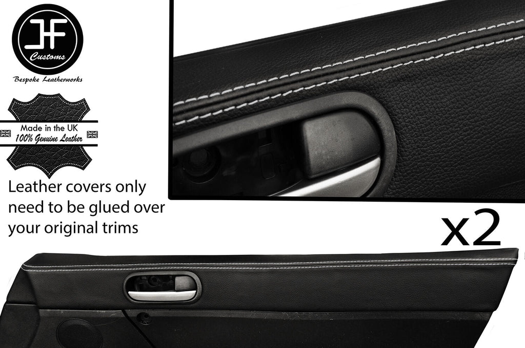 GREY STITCH 2X TOP DOOR CARD PAD TRIM LEATHER COVERS FITS MAZDA MX5 MK3 05-14