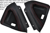RED STITCH FITS VAUXHALL VX220 VX 220 00-06 2X DOOR HANDLE TRIM LEATHER COVER