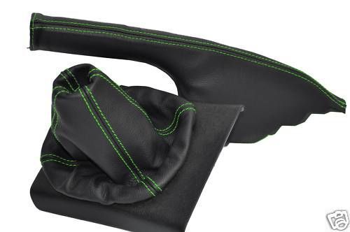 FITS VW GOLF MK3 MK 3 VENTO GEAR+HANDBRAKE GAITER GREEN STITCH CUSTOM NEW