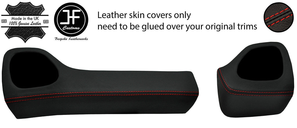 RED STITCH TWO PIECE DASH KIT TRIM LEATHER COVERS FOR CITROEN C1 2014-2019