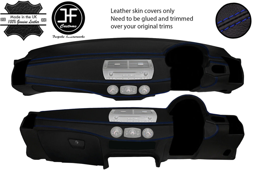 BLUE STITCH DASH DASHBOARD REAL LEATHER COVER FOR BMW Z4 E85 E86 2002-2009