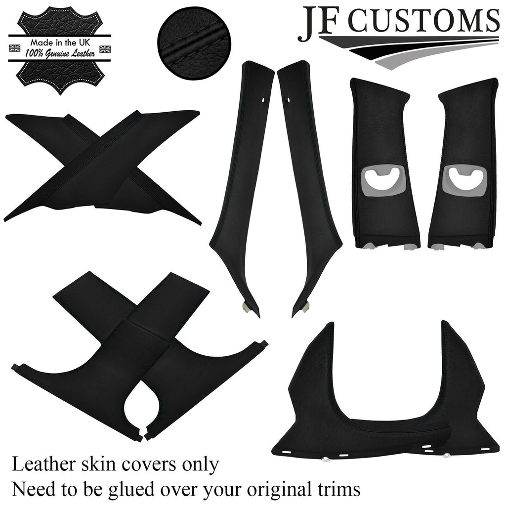 BLACK STITCH LEATHER  PILLAR KIT COVERS FOR BMW E60 E61 03-11 CUSTOM NEW