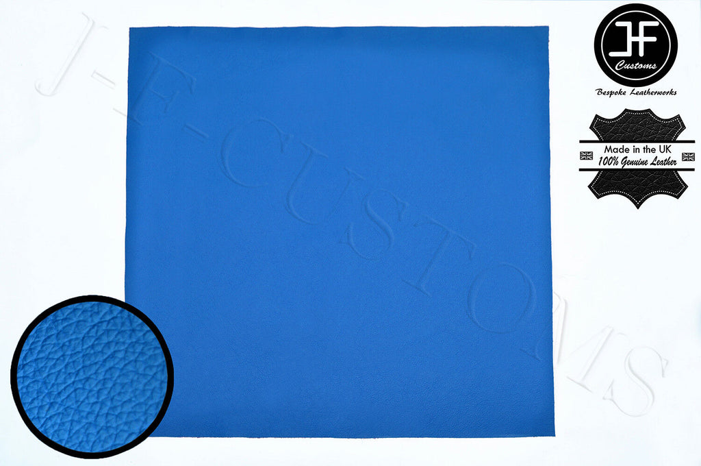 L BLUE LEATHER 75cm x 75cm QUALITY TOP GRAIN GENUINE LEATHER CRAFTS AUTOMOTIVE