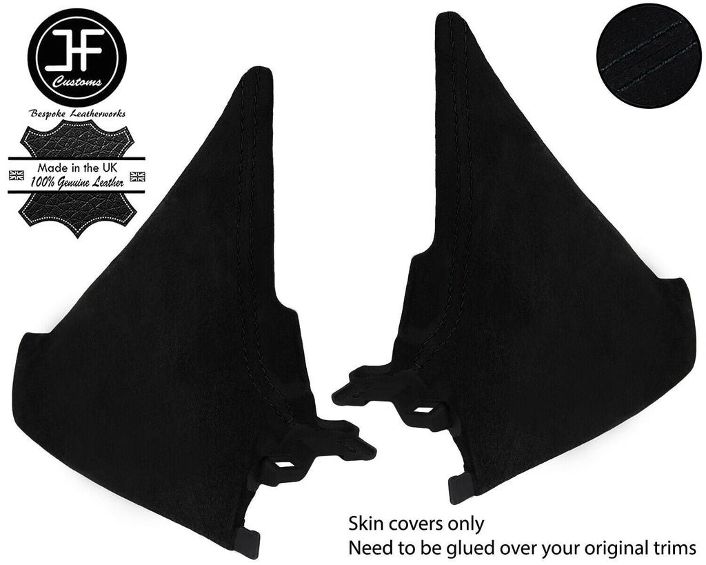 BLACK STITCH 2X TRIANGLE CONSOLE SIDE TRIM SUEDE COVER FOR MAZDA MX5 MK3 09-15