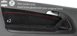 RED STITCH 2X FRONT DOOR CARD TRIM SUEDE COVERS FOR AUDI A3 8P 04-12 3 DOOR