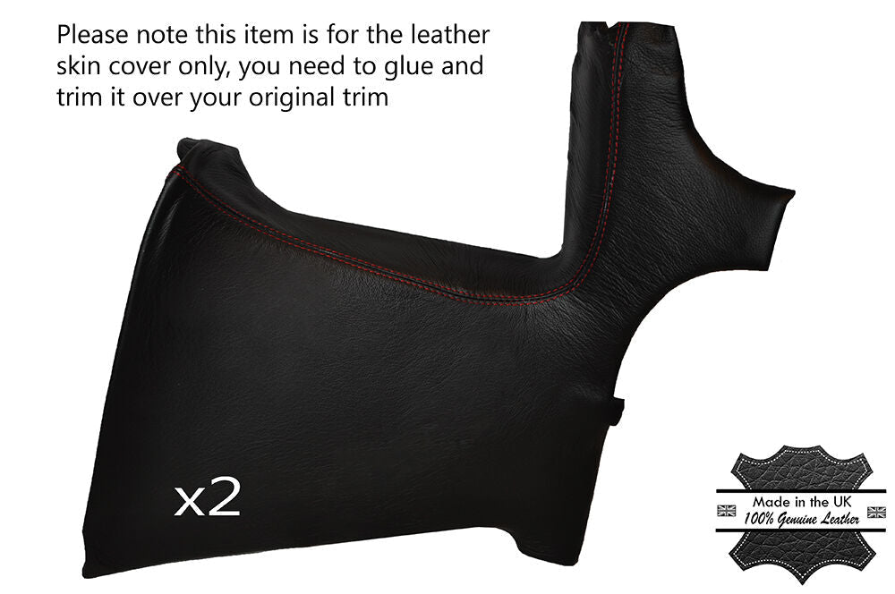 RED STITCH 2X REAR C PILLAR LEATHER SKIN COVERS FITS NISSAN S14 200SX 94-99