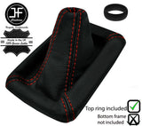 RED STITCH LEATHER MANUAL GEAR GAITER + TOP RING FOR TOYOTA MR2 MK2 1989-2000