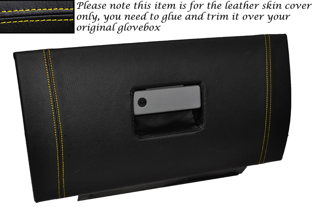 YELLOW  STITCH GLOVE BOX LID LEATHER SKIN COVER FITS FORD MUSTANG 2005-2009
