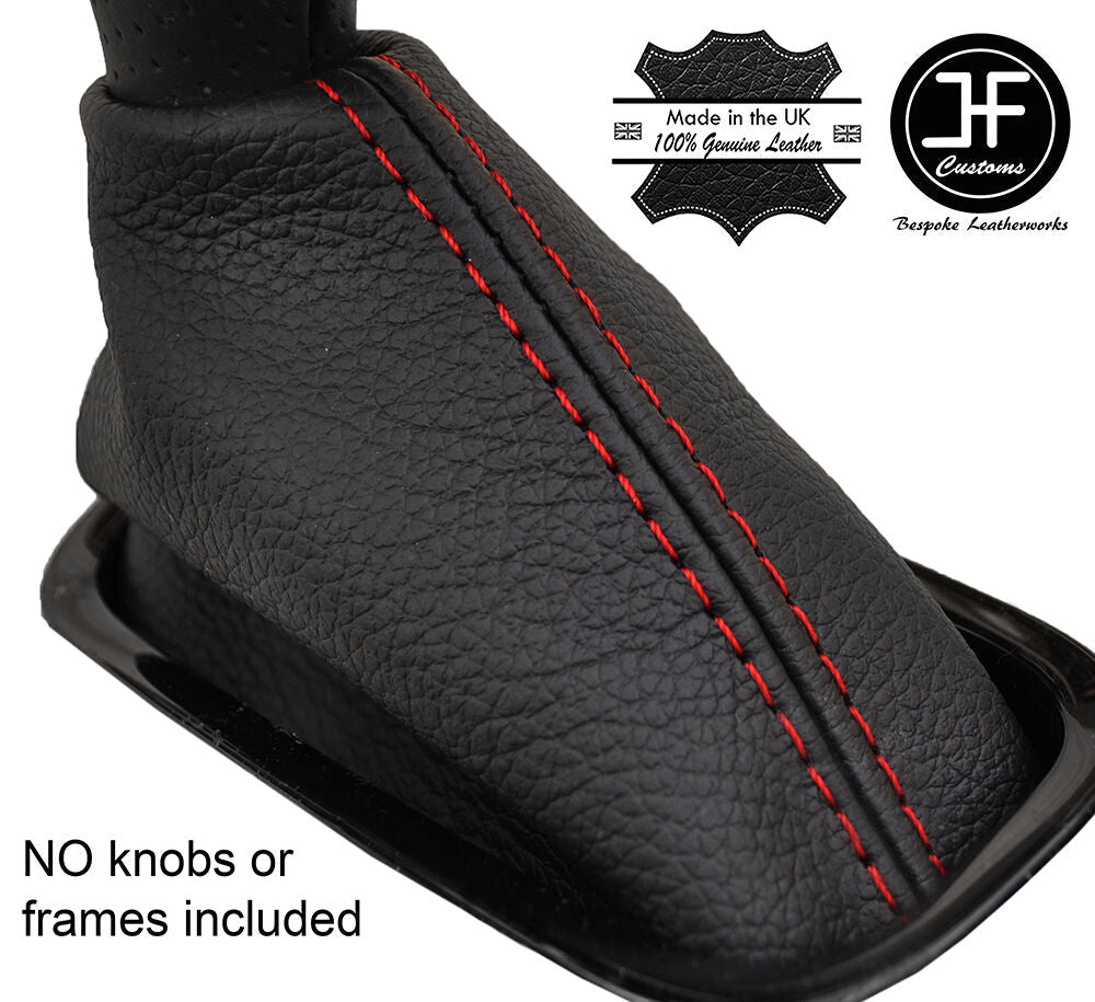 RED STITCHING AUTO AUTOMATIC LEATHER GEAR GAITER FITS RENAULT ZOE 2012-2016