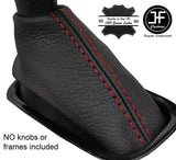 RED STITCHING AUTO AUTOMATIC LEATHER GEAR GAITER FITS RENAULT ZOE 2012-2016