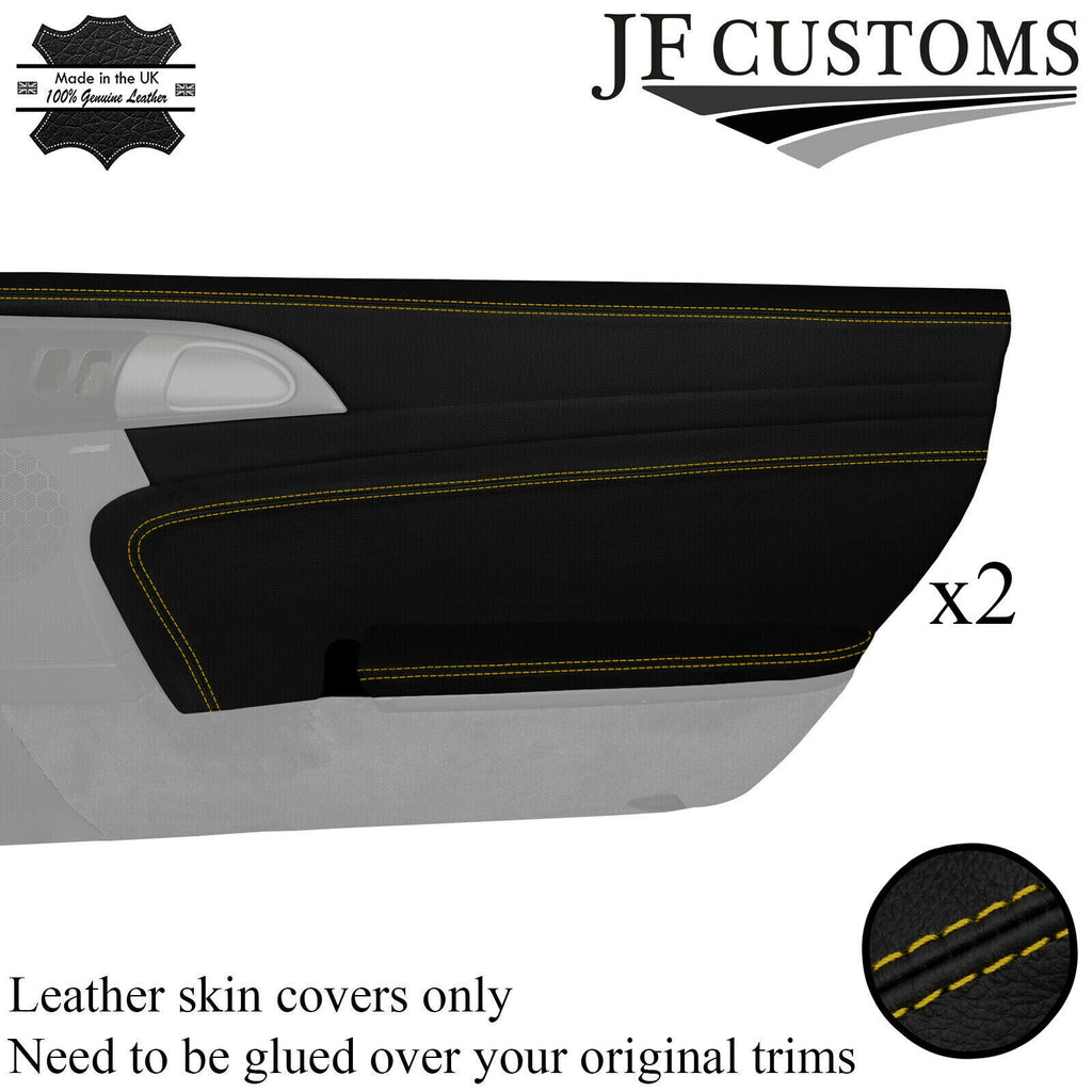 YELLOW STITCH 2X DOOR CARD TRIM KIT COVERS FOR PORSCHE CARRERA 911 997 04-12