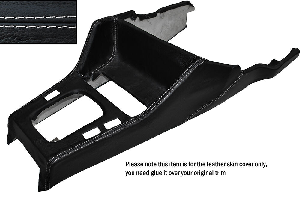 WHITE STITCH GEAR SURROUND LEATHER SKIN COVER FITS BMW 3 SERIES E30 84-91
