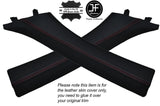 RED STITCHING 2X A PILLARS LEATHER SKIN COVERS FITS BMW E93 CONVERTIBLE 06-12